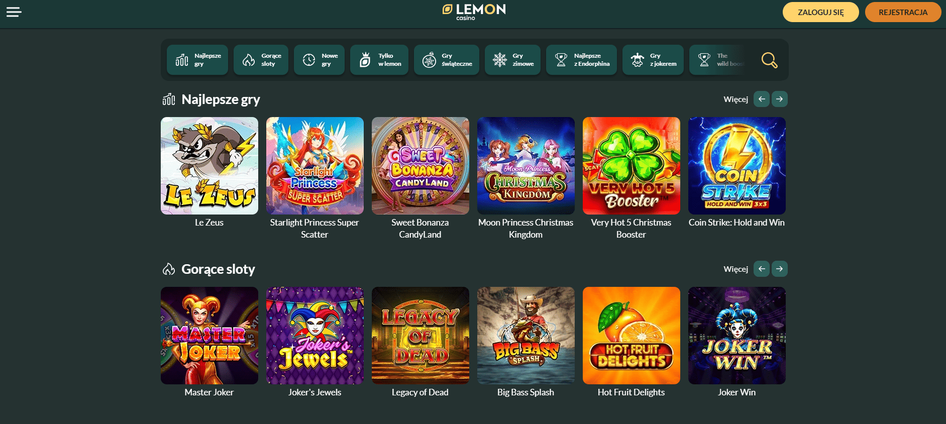 Gry w Lemon Casino – sloty i automaty online